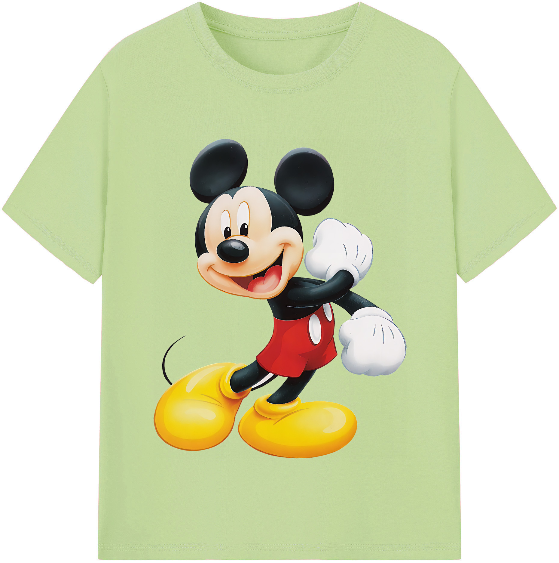（画像用） ミッキーマウス Mickey Mouse 綿100％半袖Tシャツ（フロントプリント）